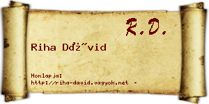 Riha Dávid névjegykártya